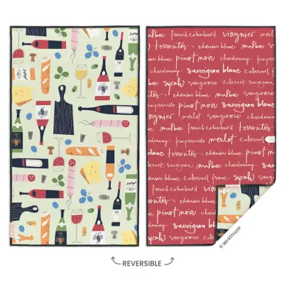 Microfiber Towel - Wine &amp; Cheese Please