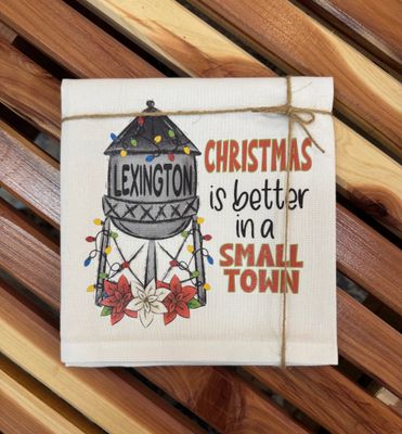 Small Town Christmas Tea Towel