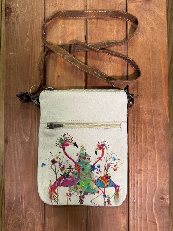 Slim Sling Bag - Christmas Flamingo Slim Sling Bag - Christmas Flamingo
