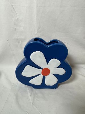 Blue Daisy Vase Short