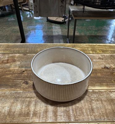 Ceramic Salad Bowl - Ridges
