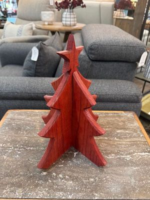 Christmas Tree Red w/Star - OAK - 12.5&quot;