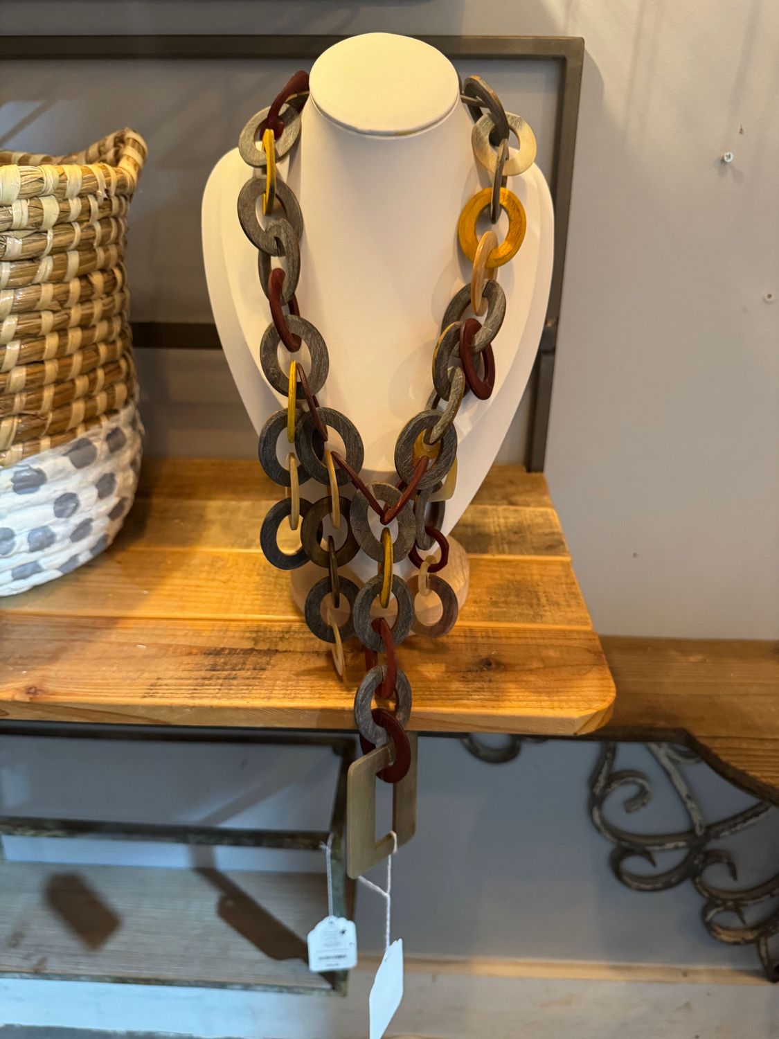 Multi-Colored Horn Chain Necklace