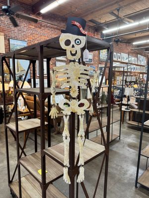 Painted Metal Skeleton Door Art