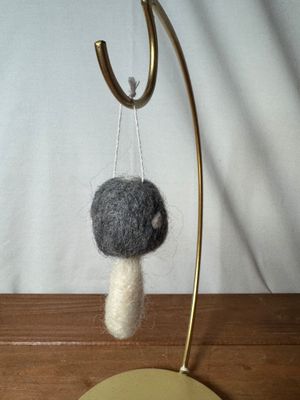 Felt Woodland Mushroom Ornament Gray Felt Woodland Mushroom Ornament Gray