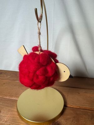 Wooly Ball Bird Ornament