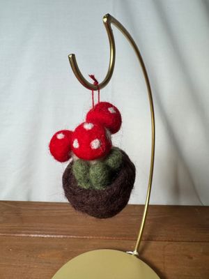 Felt Potted Mushroom Trio Ornament