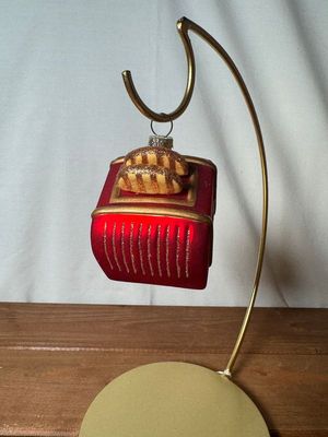 Glass Gold Toaster Ornament