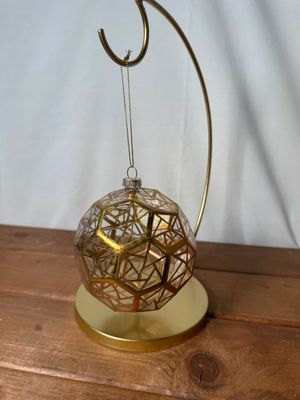 Antique Gold Geo Glass Ornament