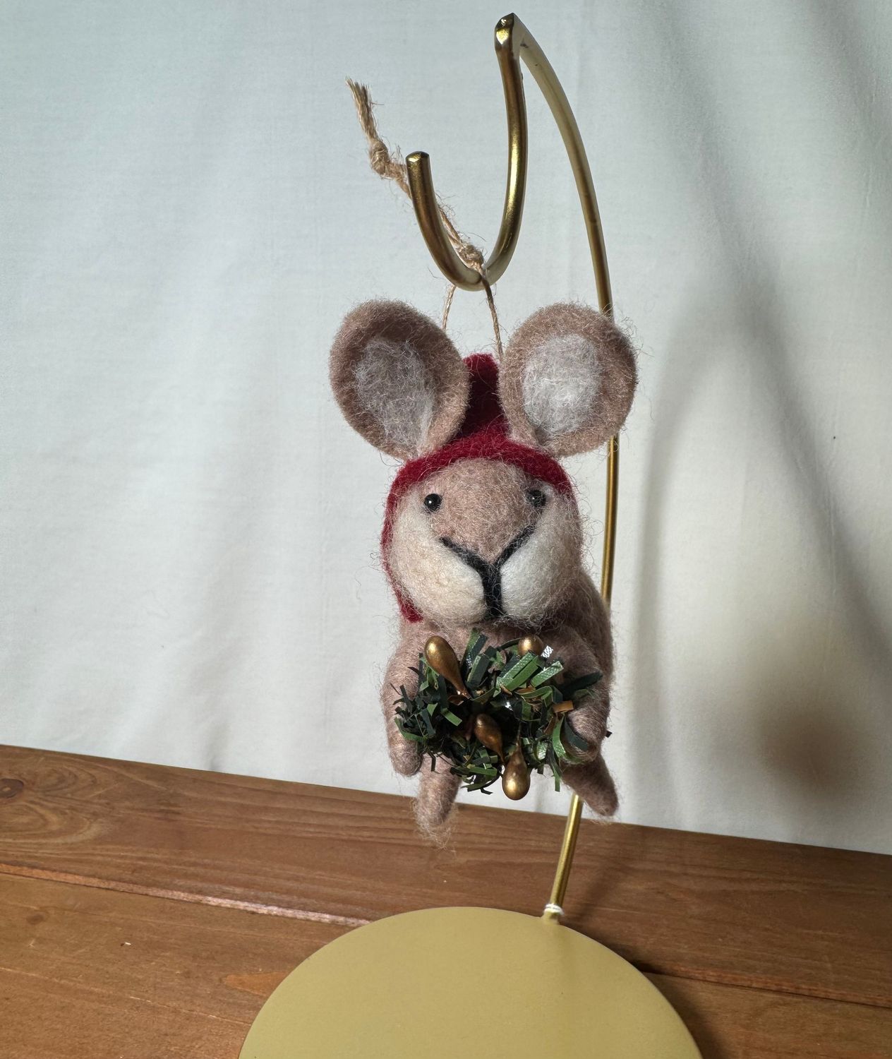 Felt Bunny Gnome w/Wreath Ornament
