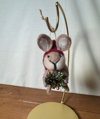 Felt Bunny Gnome w/Wreath Ornament