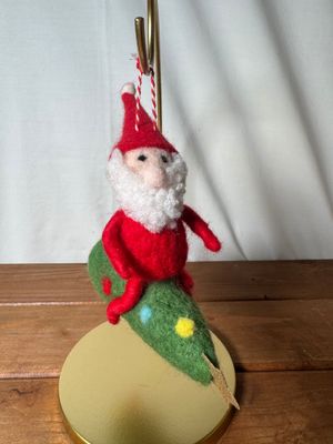 Felt Santa Riding Tree Ornament