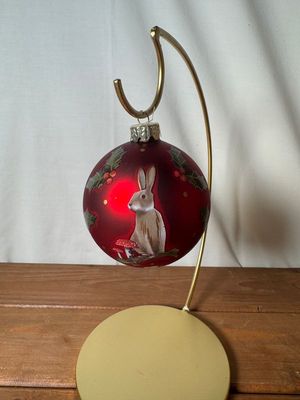 Red Rabbit Mushroom Ball Ornament