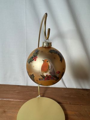 Gold Bird Ball Ornament