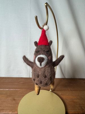Felt Bear on Skates Ornament