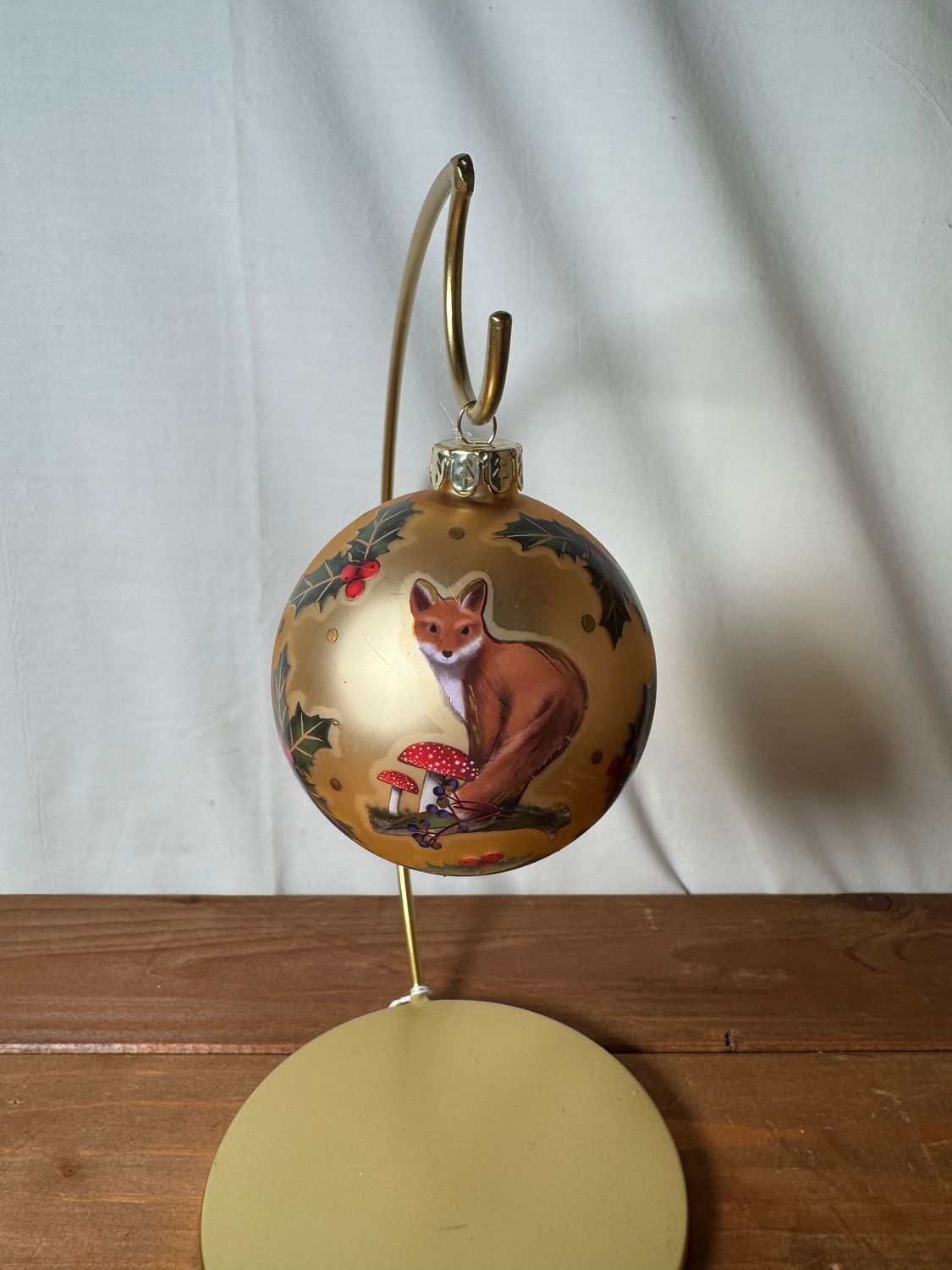 Gold Fox Ball Ornament
