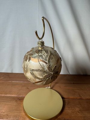 Glass Blown Ball Gold &amp; Bronze Ornament