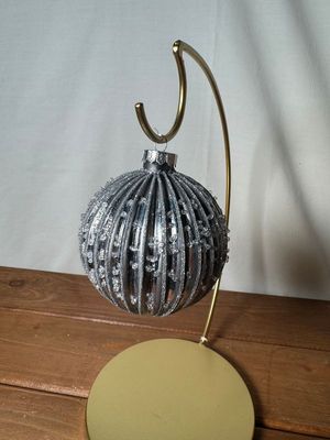 Glass Rdge Pewter Ball Ornament