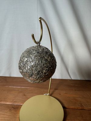 Light Gold Glitter Ball Ornament Lg