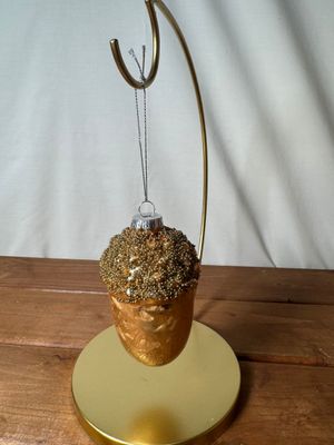 Beaded Acorn Glass Ornament Lg