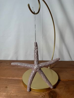 Champagne Glitter Starfish Ornament