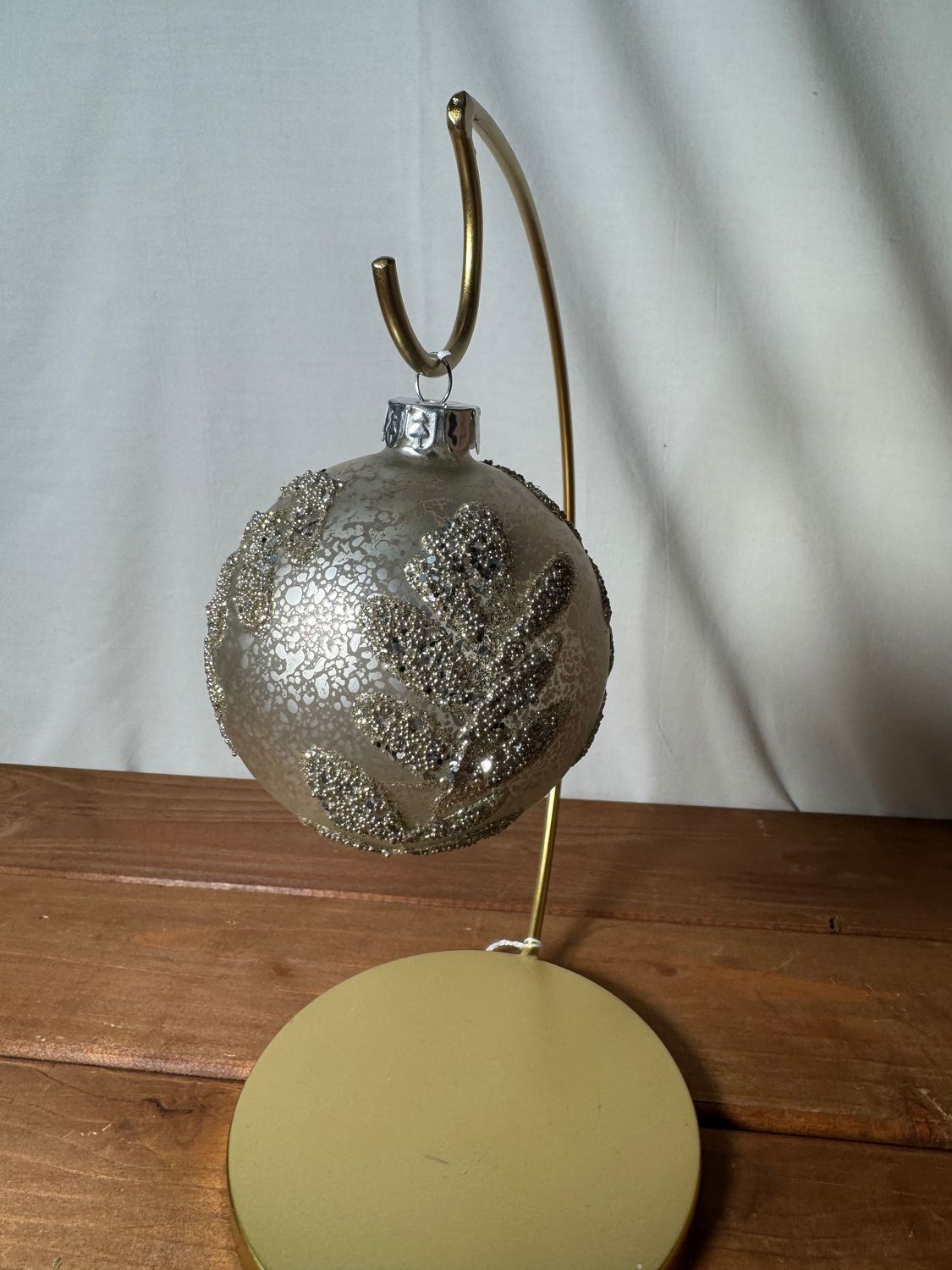 Antique Silver Beaded Glass Ornament