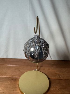 Platinum w/Beads &amp; Crystals Ornament