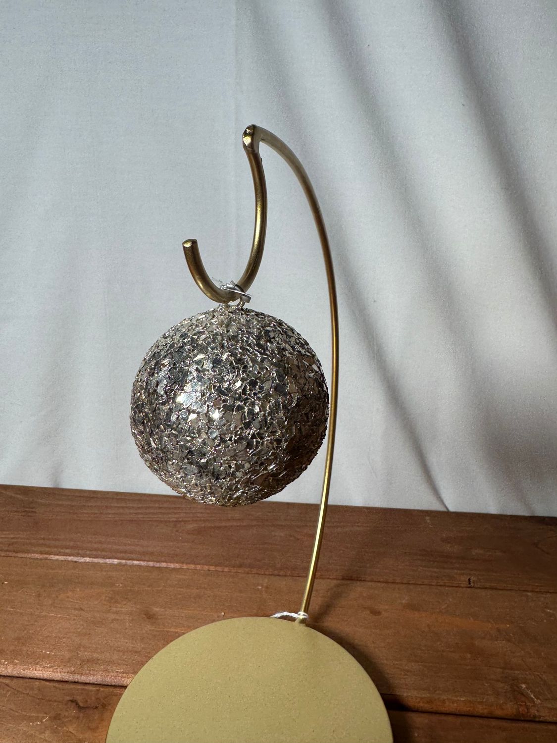 Light Gold Glitter Ball Ornament Sm