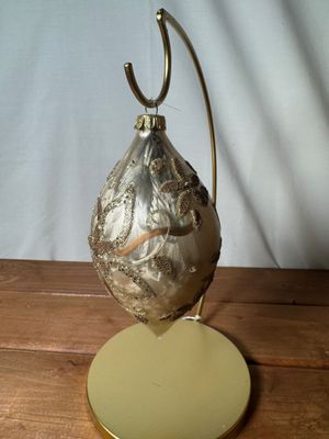 Glass Blown Teardrop Gold &amp; Bronze Ornament