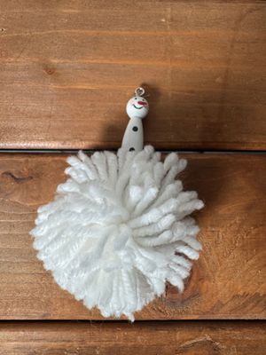 Painted Wood Snowman Ornament