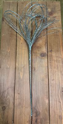 Beaded Silver Floral Pick