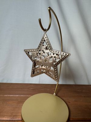 Stamped Metal Champagne Ornament - Star