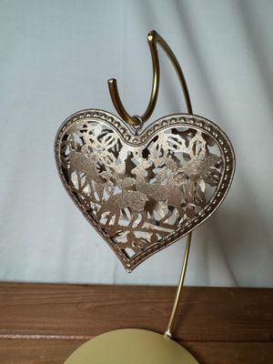 Stamped Metal Champagne Ornament - Heart