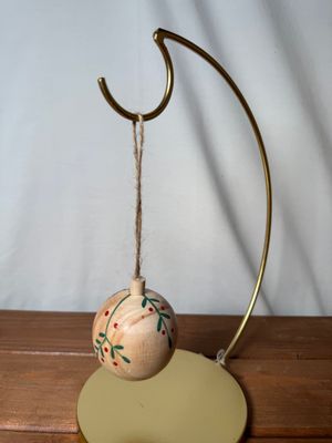 Natural Wooden Painted Ball Ornament II