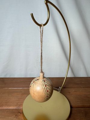 Natural Wooden Painted Ball Ornament III