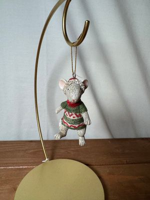 Mouse Ornament - Green Sweater