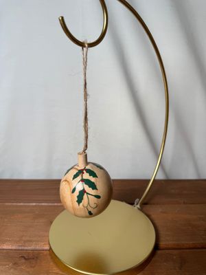 Natural Wooden Painted Ball Ornament I