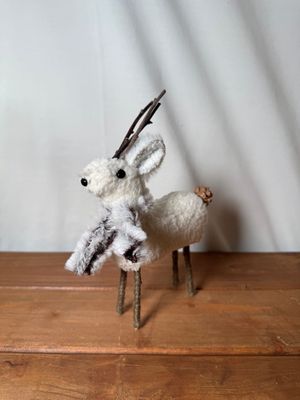 White Fuzzy Reindeer Sm
