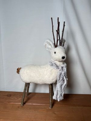 White Fuzzy Reindeer Lg