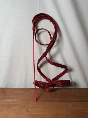 Red Glitter Swirl Pick