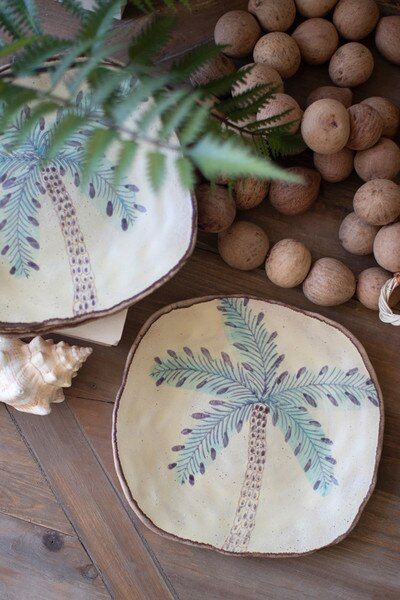 Stoneware Plate - Palm Tree Stoneware Plate - Palm Tree