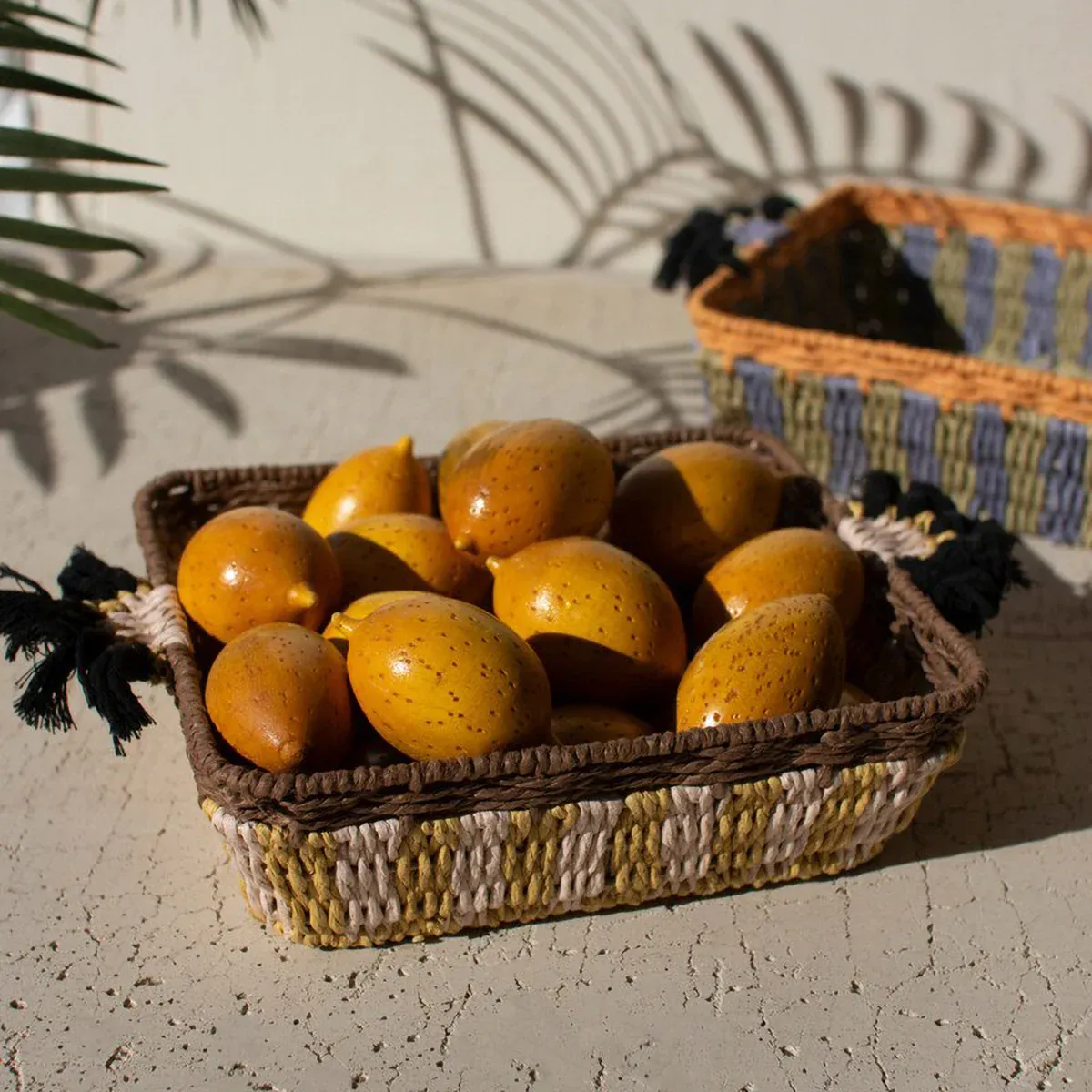 Recycled Paper Rope & Iron Tray Sm Recycled Paper Rope & Iron Tray Sm