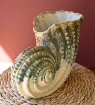 Ceramic Nautilis Shell Vase