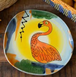 Ceramic  Plate - Flamingo