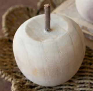 Carved Wooden Apple - Natural Carved Wooden Apple - Natural