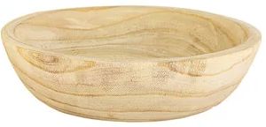 Hand Carved Round Wooden Bowl Sm
