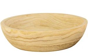 Hand Carved Round Wooden Bowl Lg