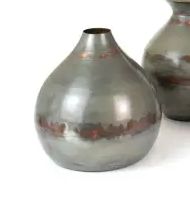 Metal Vase w/Copper Detail III