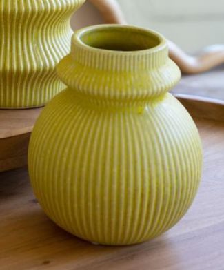 Chartreuse Ceramic Vase Sm