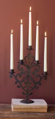 Decorative Iron Taper Candelabra Lg